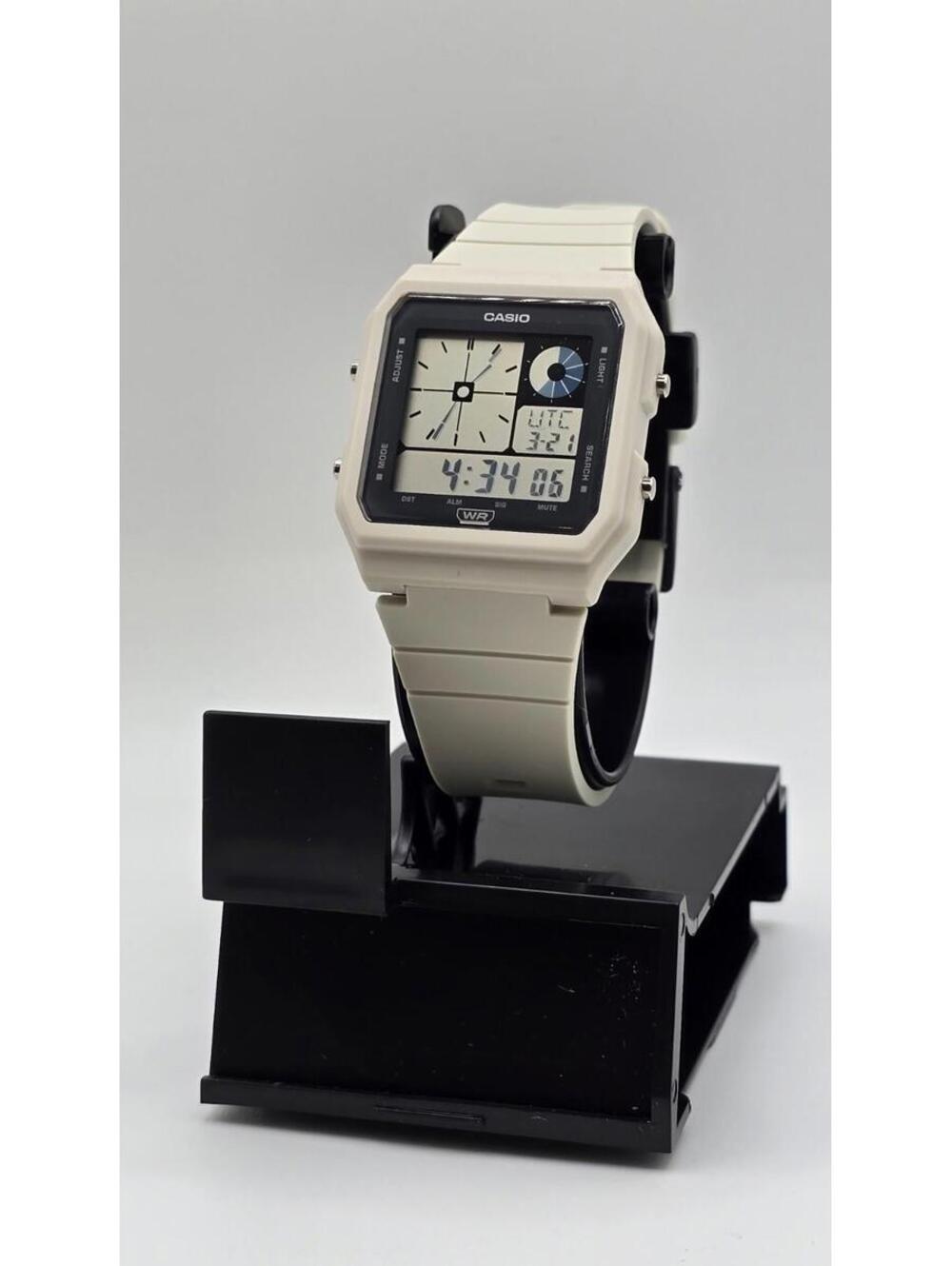 Casio LF20W-8A Digital Analogue World Time Alarm Stopwatch White Retro Look